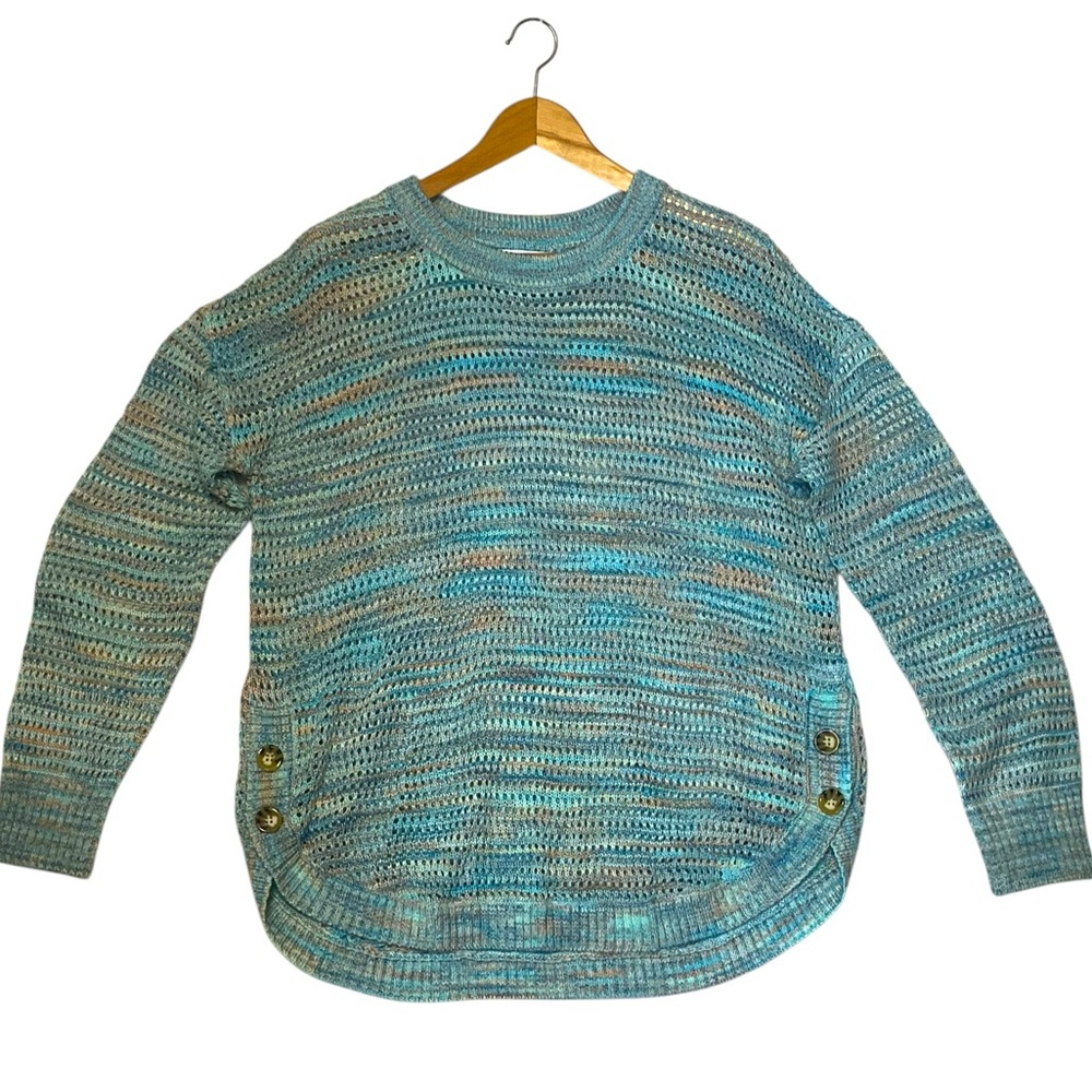 JOHNPAULRICHARD sz X Large Sweater Lightweight Pullover Fish Net Open Weave